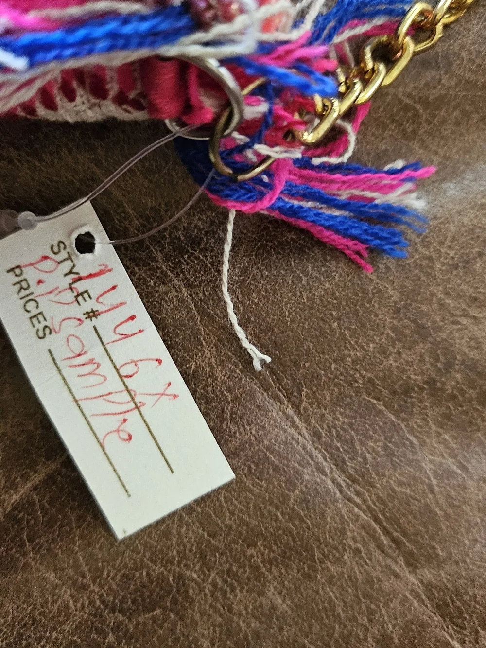 Pink Multicolor Beaded Fringe Shoulder Clutch